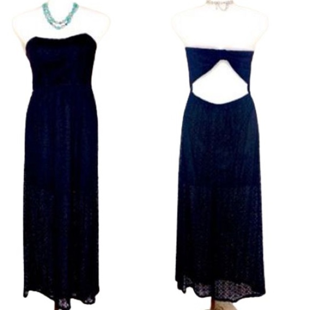 💋Black Strapless Maxi Dress